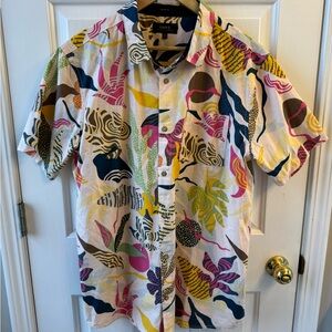 Roark Classic Fit Short Sleeve Button Down Shirt XL